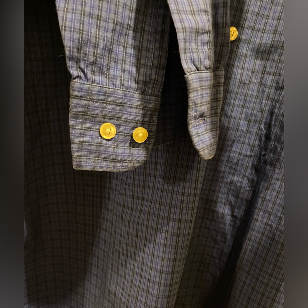 Coach Men's Blue Checkered Casual Shirt - Picture 5 of 13